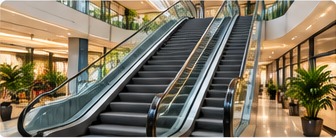 Escalator in commercial building